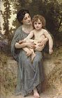 William Bouguereau Famous Paintings - Little brother